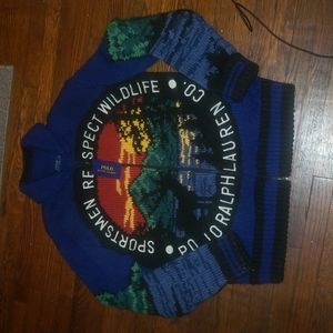 Polo Ralph Lauren Sportsmen, Respect Wildlife. Wool Cardigan Jacket NWT